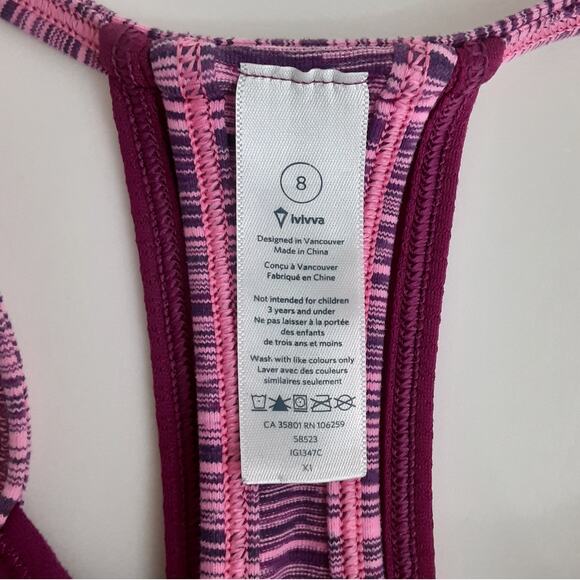 Lululemon Ivivva Double Dutch Tank Top Magenta Pink Girls 8 Dance Gymnastics - Picture 6 of 9
